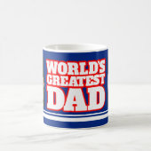 世界最高のパパ青いマグカップ2枚の写真を追加 マグカップ (中央)