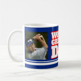 世界最高のパパ青いマグカップ2枚の写真を追加 マグカップ