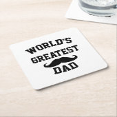 世界最高のパパ スクエアペーパーコースター (アングル)