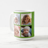 世界最高のパパ – ネイビーブルーとライムグリーン コーヒーマグカップ (正面左)