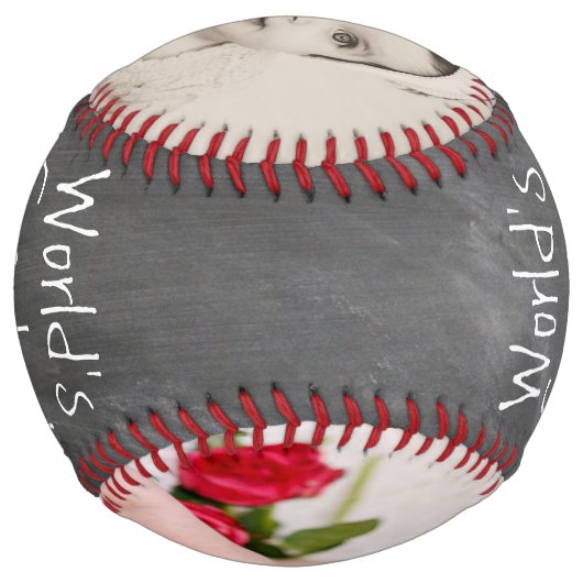 世界最高のパパ – 父の日パーソナライズされた ソフトボール (裏面)