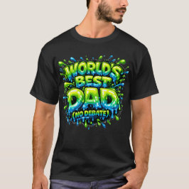 世界最高のパパ 論争の余地なし 太文字 3D タイポグラフィー デザイン Tシャツ