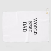 世界最高のパパFATHER追加ネーム文字スポーツ文字 ゴルフタオル (横)