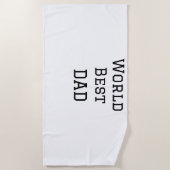 世界最高のパパFATHER追加ネーム文字スポーツ文字 ビーチタオル (正面)