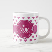 世界最高のピンクのハートと円v2 ジャンボコーヒーマグカップ (右)