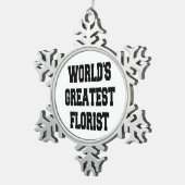 世界最高のフローリスト スノーフレークピューターオーナメント (右)