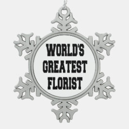 世界最高のフローリスト スノーフレークピューターオーナメント