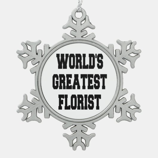 世界最高のフローリスト スノーフレークピューターオーナメント (正面)