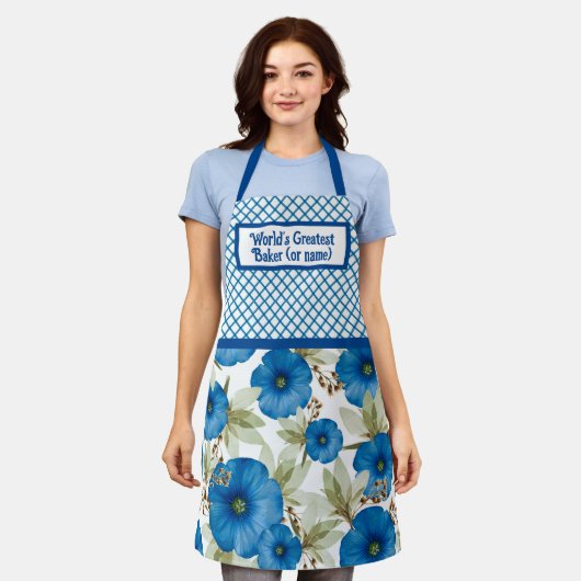 世界最高のベイカー – ブルーモーニング栄光 エプロン (着用した状態)
