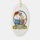 世界最高のホットドッグ売り手の男性マンガ セラミックオーナメント (右)