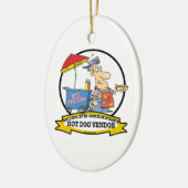 世界最高のホットドッグ売り手の男性マンガ セラミックオーナメント (左)