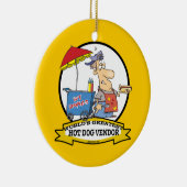 世界最高のホットドッグ売り手の男性マンガ セラミックオーナメント (右)