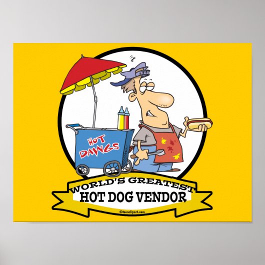 世界最高のホットドッグ売り手の男性マンガ ポスター (正面)