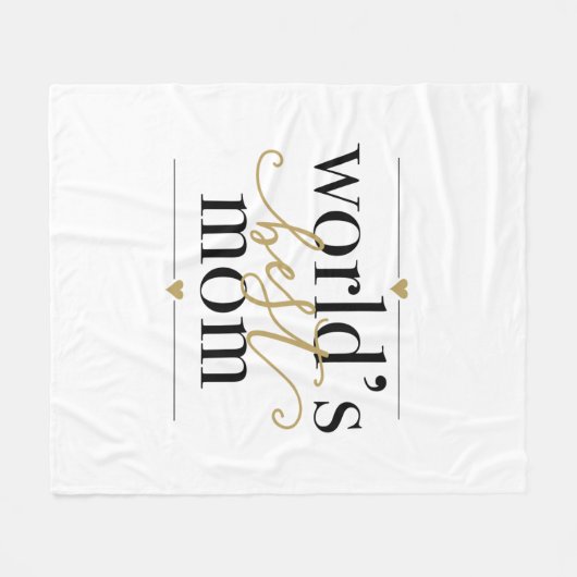 世界最高のママ黒と金ゴールドモダン フリースブランケット (正面(横))