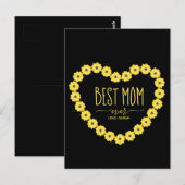 世界最高のママ エバー ヒマワリ ハート オーダーメイド 名前 ママ ポストカード (正面/裏面)