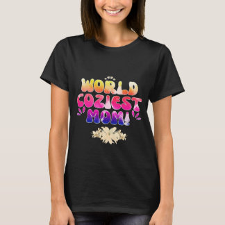 世界最高のママ、カラフルフローラレトロ Tシャツ