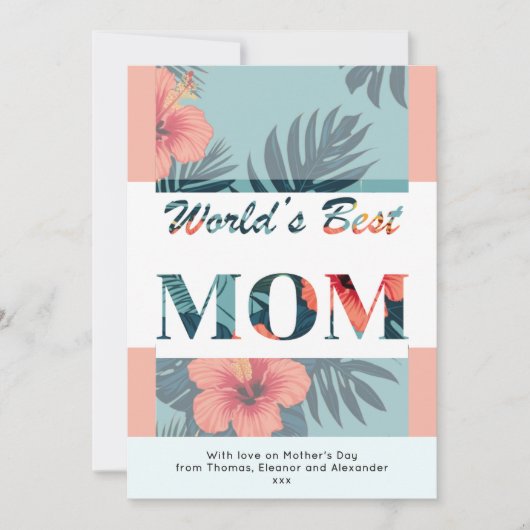 世界最高のママ　トロピカルフラワー　母の日 シーズンカード (正面)