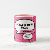 世界最高のママ フォト コラージュ ファン ガール ピンク ツートーンマグカップ (中央)
