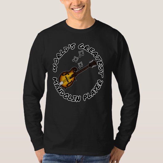 世界最高のマンドリン奏者 マンドリニスト フォーク Tシャツ (正面)