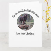 世界最高のラブラドールママ 誕生日カード カード (黄色い花)