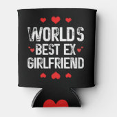 世界最高の元ガールフレンドかわいいおもしろい諺クール 缶クーラー (正面)