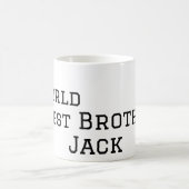 世界最高の兄に名前テキストスポーツテキストシンプル コーヒーマグカップ (中央)