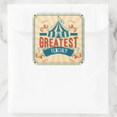 世界最高の先生おもしろい蔵書票 スクエアシール (バッグ)