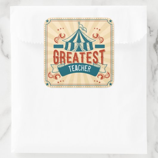 世界最高の先生おもしろい蔵書票 スクエアシール (バッグ)