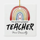 世界最高の先生レインボークリスマス セラミックオーナメント (裏面)