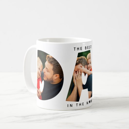 世界最高の写真コラージュのパパ コーヒーマグカップ (正面左)