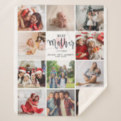 世界最高の写真コラージュのピンクハート シェルパブランケット (正面)