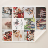 世界最高の写真コラージュのピンクハート シェルパブランケット (正面(横))