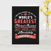 世界最高の医療助手おもしろい医 カード (黄色い花)