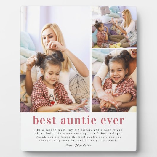 世界最高の叔母さん | 現代の写真コラージュプレート フォトプラーク (正面)