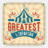 世界最高の司書おもしろい蔵書票 スクエアシール (正面)