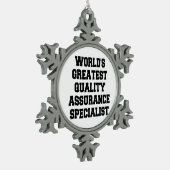 世界最高の品質保証専門家 スノーフレークピューターオーナメント (左)