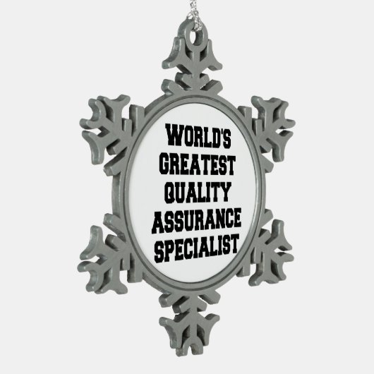 世界最高の品質保証専門家 スノーフレークピューターオーナメント (左)