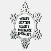 世界最高の品質保証専門家 スノーフレークピューターオーナメント (右)