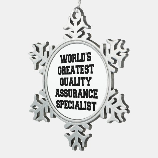 世界最高の品質保証専門家 スノーフレークピューターオーナメント (右)