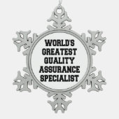 世界最高の品質保証専門家 スノーフレークピューターオーナメント (正面)