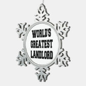 世界最高の大家 スノーフレークピューターオーナメント (右)