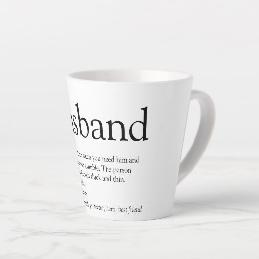 世界最高の夫定義楽しい カフェラテマグ (右アングル)