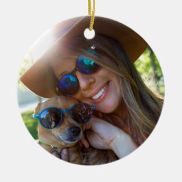 世界最高の妻定義フォトクリスマス セラミックオーナメント