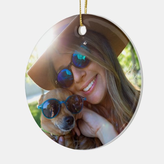 世界最高の妻定義フォトクリスマス セラミックオーナメント (左)