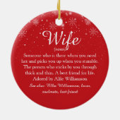 世界最高の妻定義フォトクリスマス セラミックオーナメント (裏面)