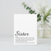 世界最高の姉妹の定義 エレガントなスクリプト ポストカード (スタンド正面)