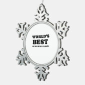 世界最高の市事務員 スノーフレークピューターオーナメント (右)