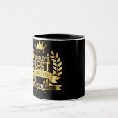 世界最高の従業員 ブラック&ゴールド 5つ星 ツートーンマグカップ (正面右)