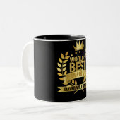 世界最高の従業員 ブラック&ゴールド 5つ星 ツートーンマグカップ (正面左)