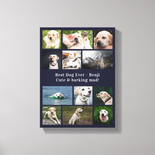 世界最高の愛犬 カスタム写真コラージュ キャンバスプリント (正面)